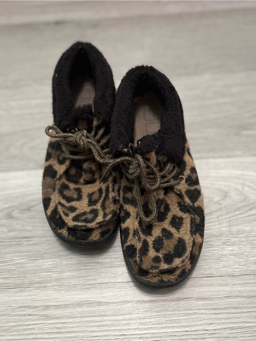 Women’s Hey Dude Leopard Print Lace-Up Shoes - Brown/Black